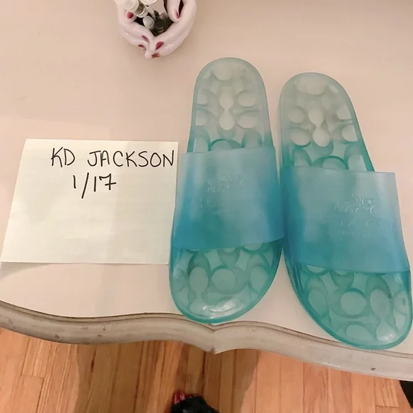 EUC COACH turquoise jelly sandals - Picture 1 of 2